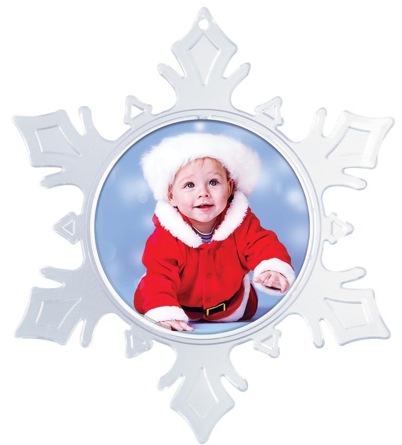 Snapins Make Your Own Acrylic Craft Photo Snowflake Ornaments - Pack of 12 - Image 2